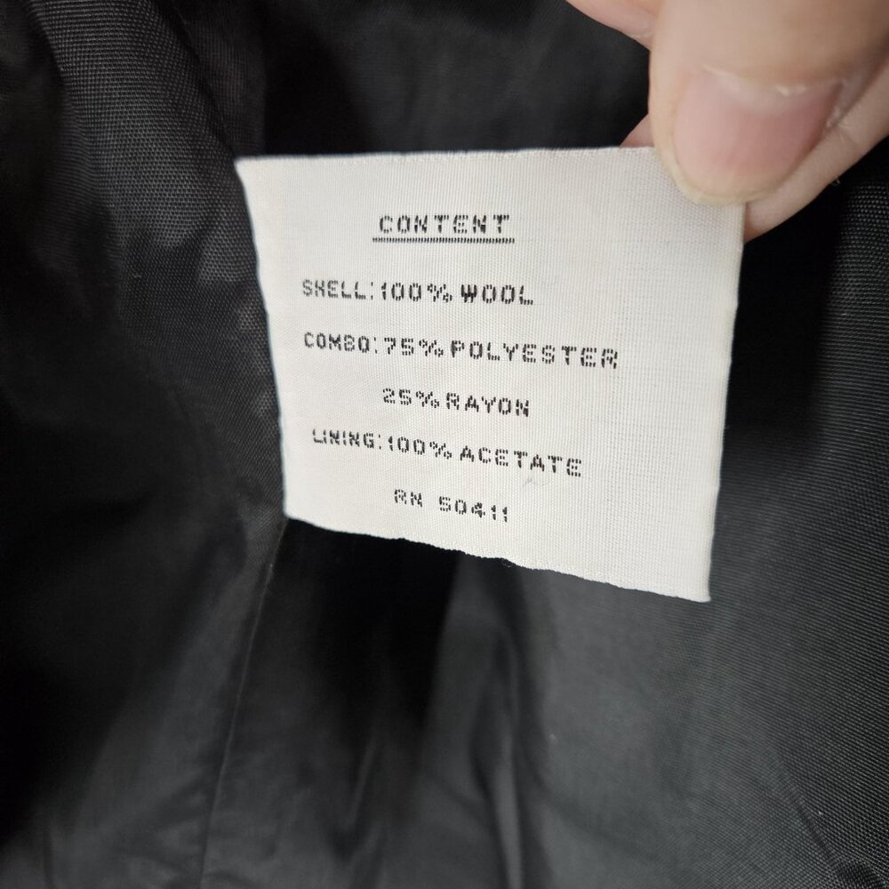 FS Limited Jacket Womens Large Black Wool Hooded Full Zip Lined Pockets Winter - Picture 15 of 16